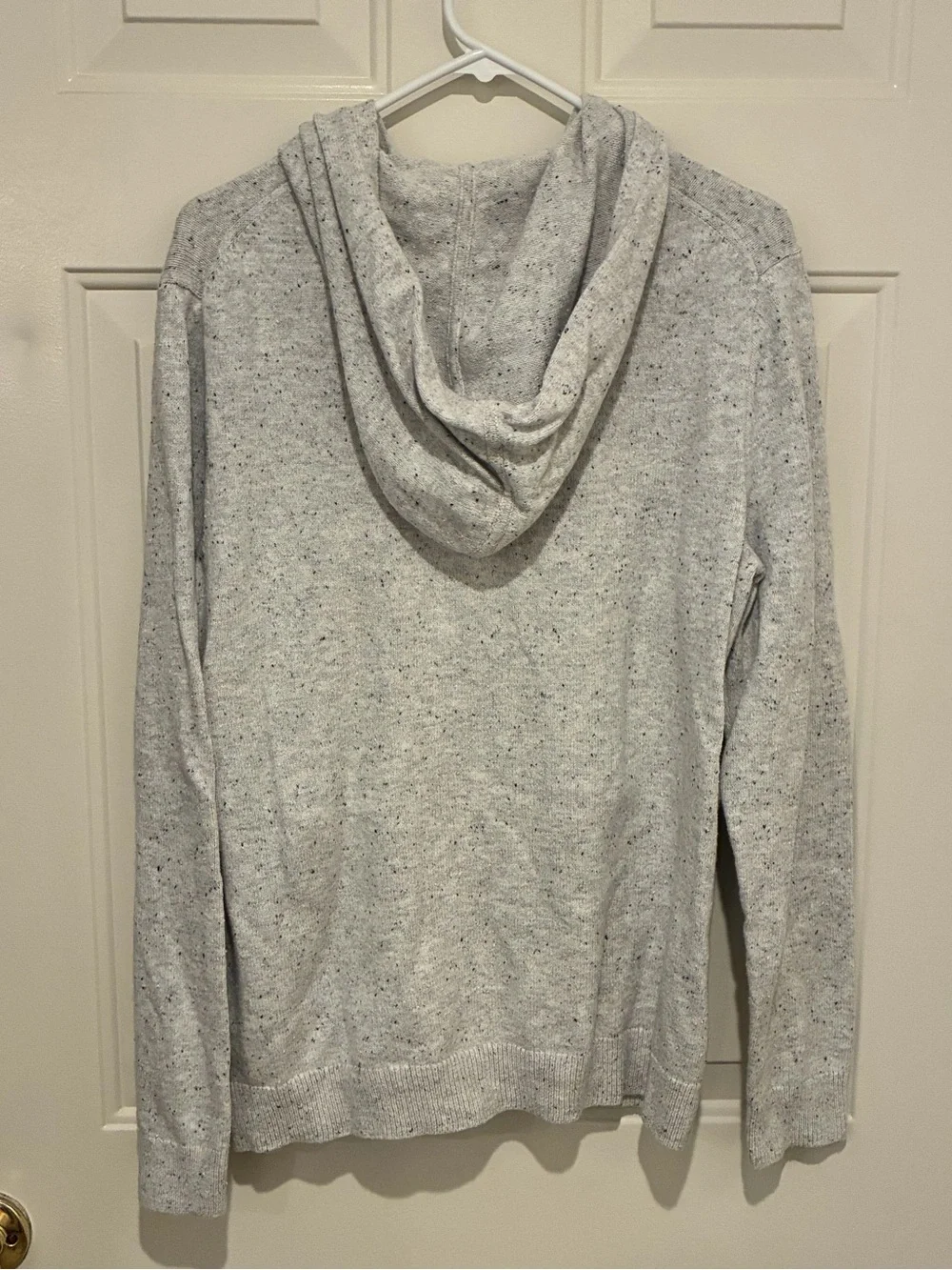Banana Republic Light Heather Gray Zip-Up Hoodie Sweater
